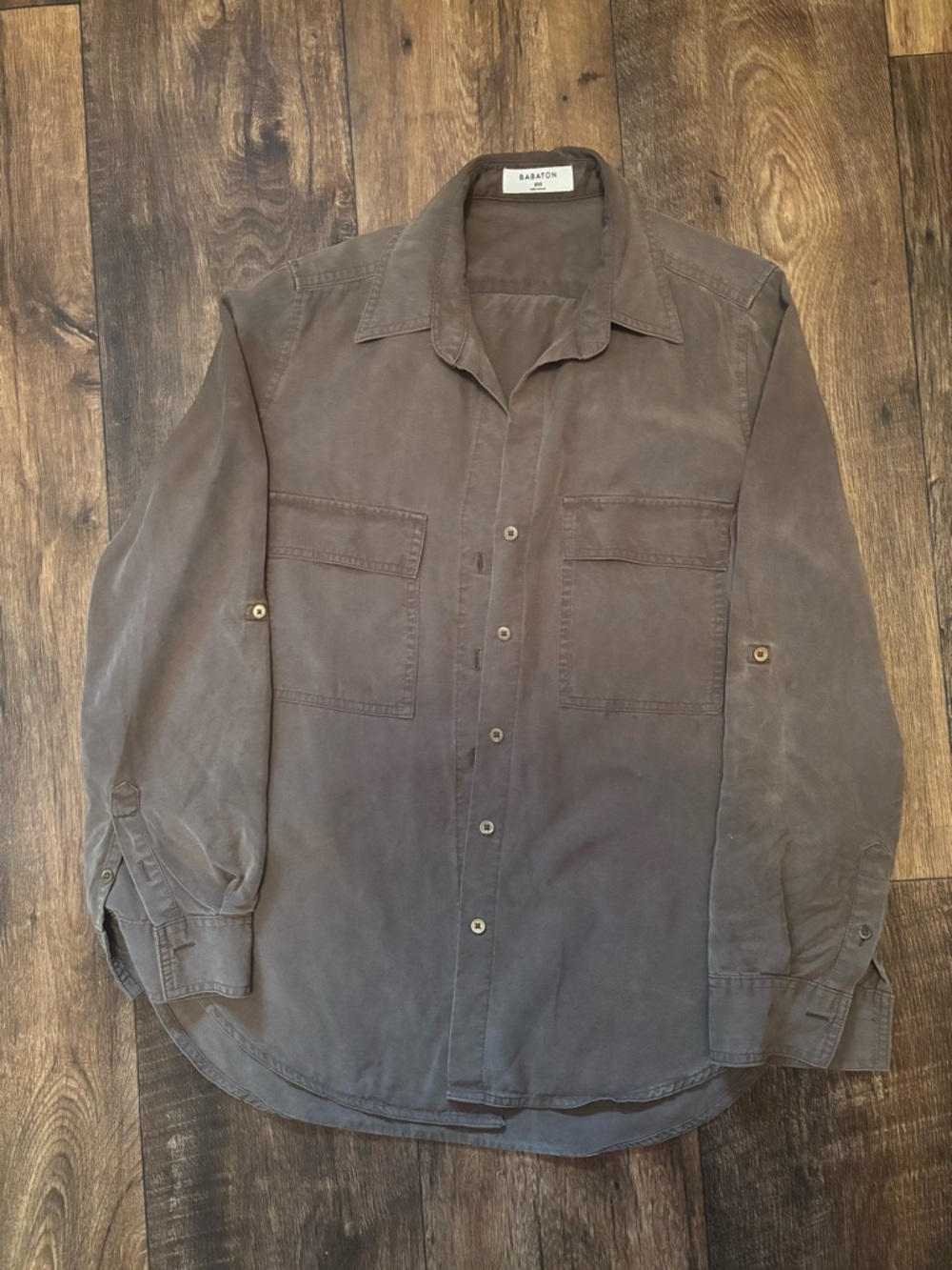 Aritzia Babaton Utility Button-Up Collar Shirt in Army Green